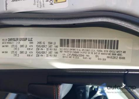 2014 Jeep Cherokee Trailhawk z USA, uszkodzony, nr VIN 1C4PJMBS6EW192840